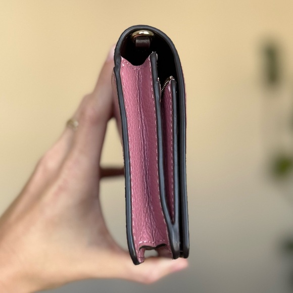 Coach Anna Foldover Pink Pebbled Leather Clutch/No Strap! - Picture 2 of 9